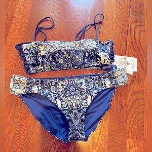 Becca Blue and White Paisley Bikini Set